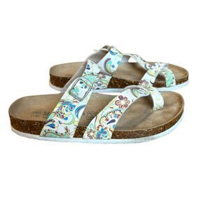 Maibulun Summer Criss Cross Strap Sandals White Floral Size 38 US Women Size 7.5